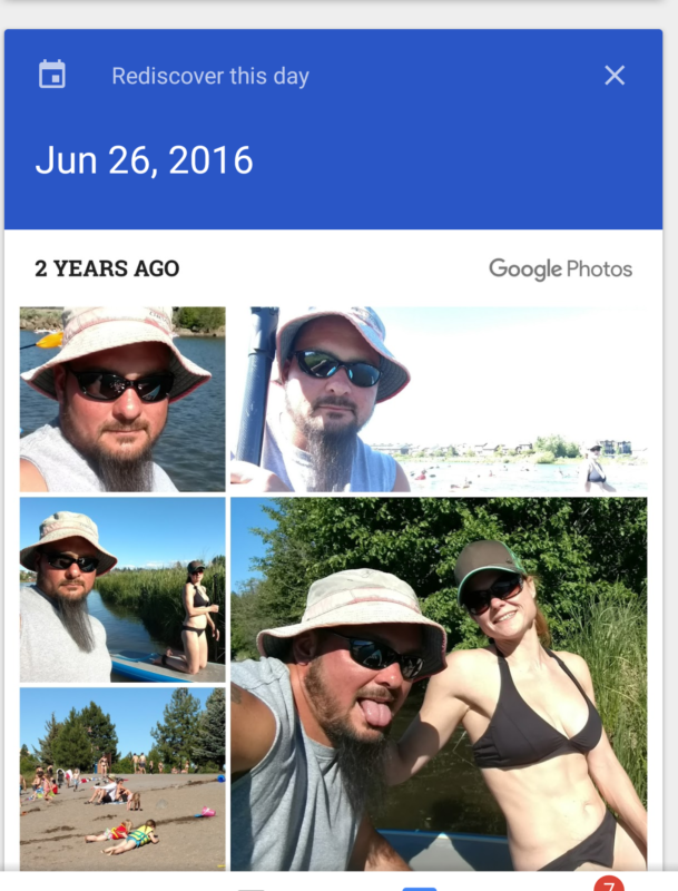 A shot from Jeremiah's phone celebrates Anniversaries past, incorporating much joy and the fitness lifestyle  